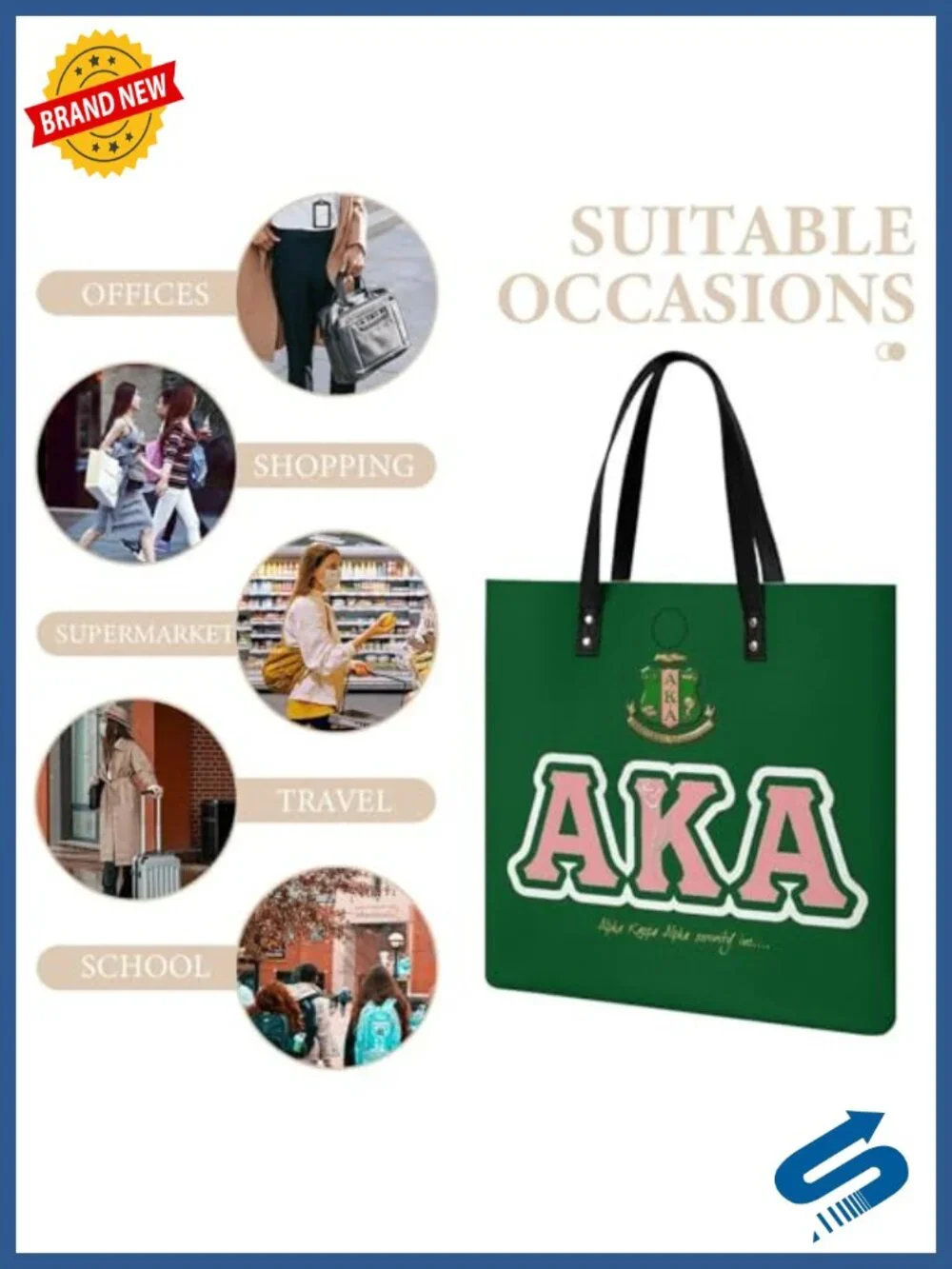 PU Leather Tote for Women Sorority Gift Shoulder Handbag Casual Everyday